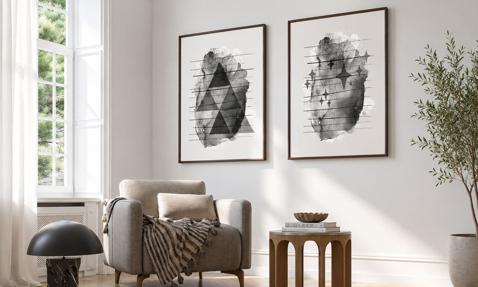 Art print collections by Willa Black Prints - Te Ao Pango, NZ history and contemporary NZ art styled in a home interior