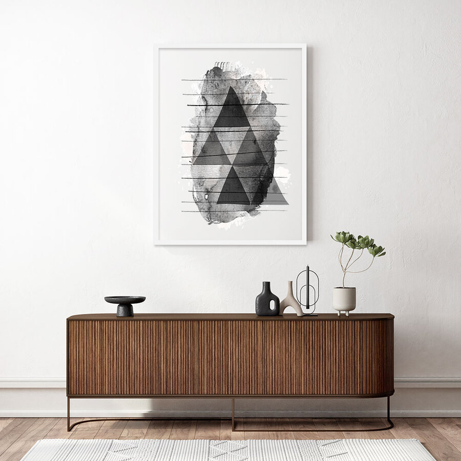 Black & White Maori Abstract Art Print - Tapatoru