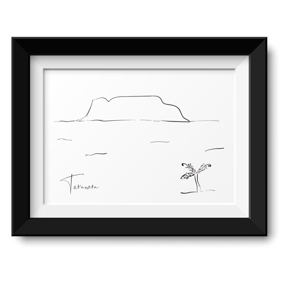 Black and White Art Print of Tarawera, Saced place near Rotorua