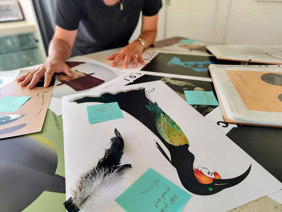 Behind the scenes at Willa Black Prints - checking art prints, Auckland New Zealand