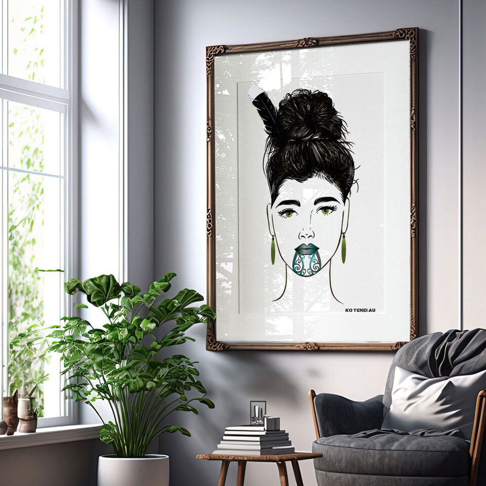 Ko Tenei Au - Maori art print by Willa Black Prints NZ exploring mixed Maori and Pakeha heritage, identity and belonging