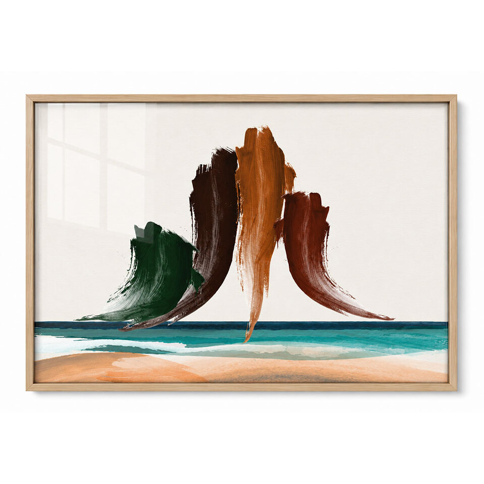 Framed glass NZ art print by Willa Black Prints with timber frame