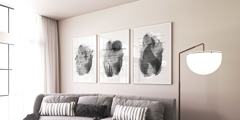 Black and White Abstract Art Prints by Willa Black Prints