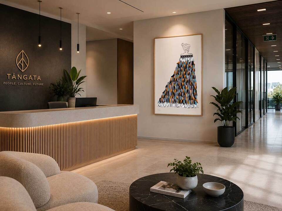 Commercial art mockup - corporate office reception by Willa Black Prints