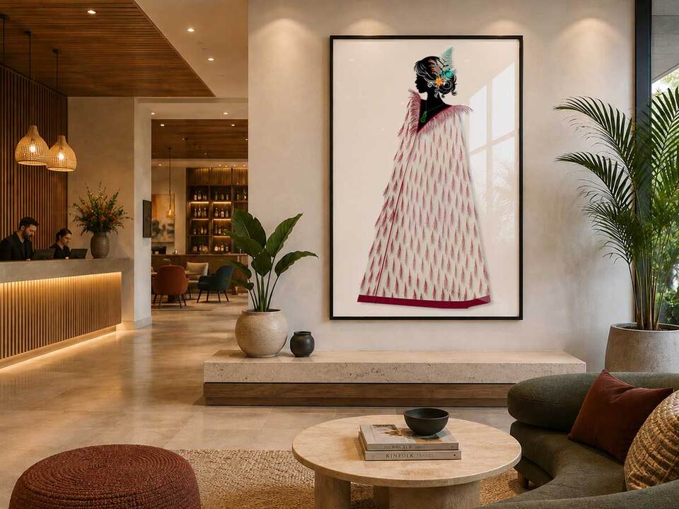 Original art installation in a hotel, hospital or commercial space by Willa Black Prints