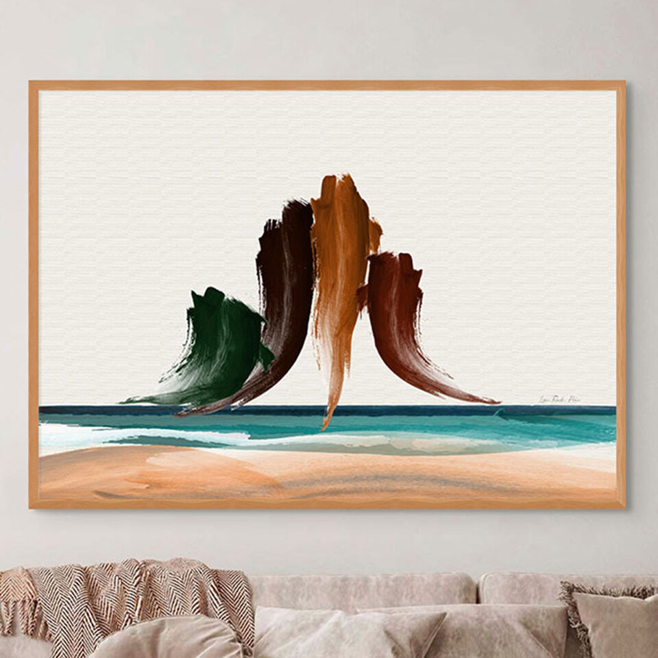 Abstract Art Prints of Piha and Lion Rock by Willa Black