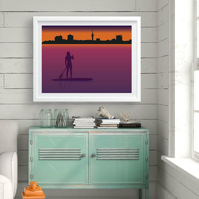 Art Print - Paddle Boarding the Manukau