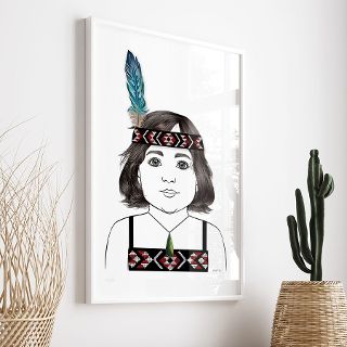 Poto does Kapa Haka - Maori Art Print | Willa Black Prints