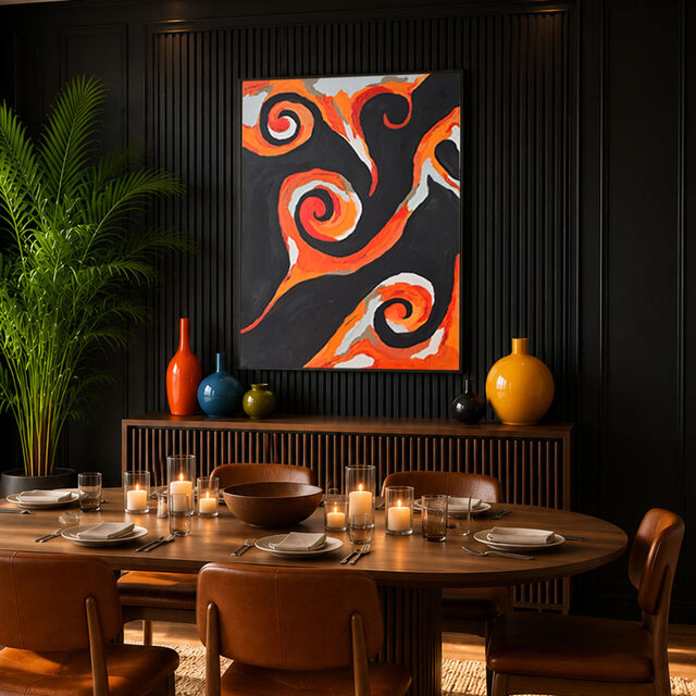 Abstract Māori Art Print - Te Ahi - The Fire