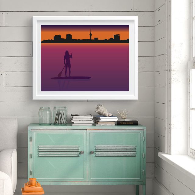 Art Print - Paddle Boarding the Manukau