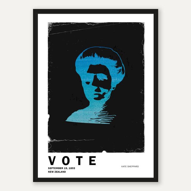 New Zealand History Abstract Art Print - The Vote - Kate Sheppard