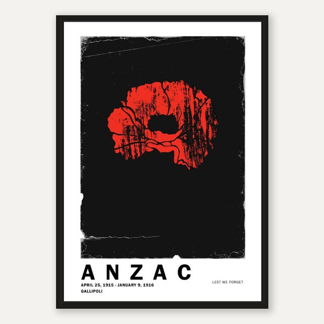 New Zealand History Abstract Art Print Poster - ANZAC - Lest we forget