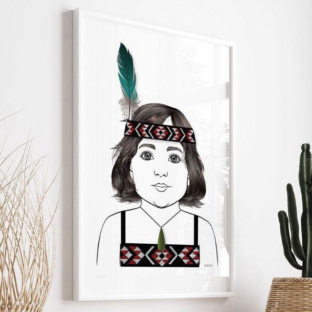Poto does Kapa Haka - Maori Art Print | Willa Black Prints