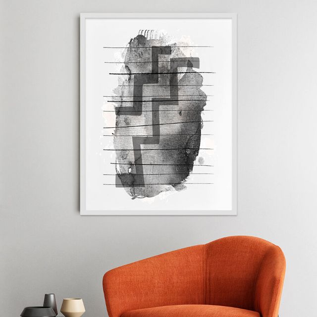 Black & White Maori Abstract Art Print - Poutama