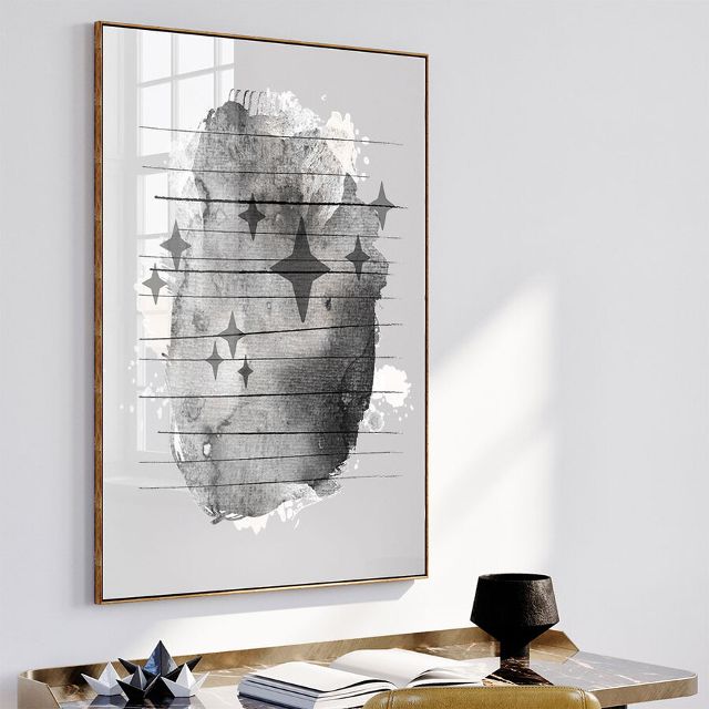 Black & White Maori Abstract Art Print - Matariki