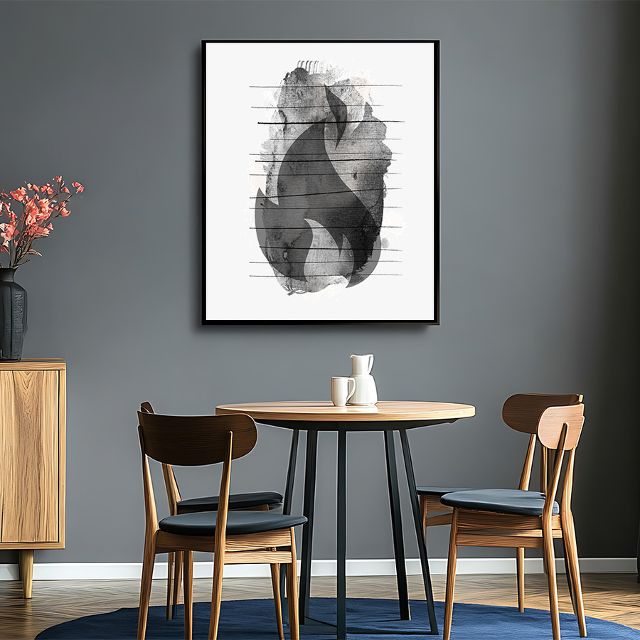 Black & White Maori Abstract Art Print - Ahi Kā